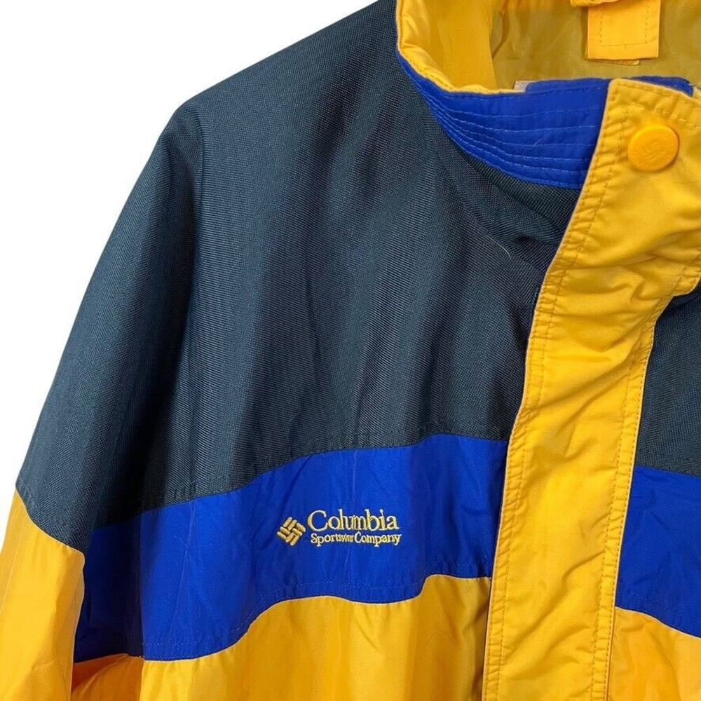 Columbia Mens Yellow Blue Bugaboo Full Zip Jacket Nylon Hiking Camping sz XL - Picture 5 of 12
